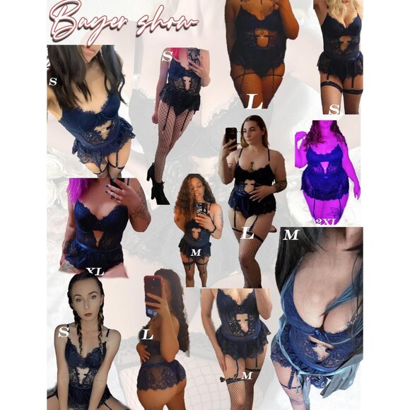 Sensational 4-Piece Women's Lingerie Set: Underwired Bodysuit & Lace Mini Skirt - Picture 8 of 8